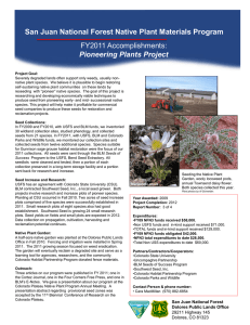 Title text here  San Juan National Forest Native Plant Materials Program