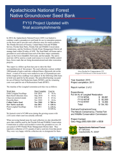 Apalachicola National Forest Native Groundcover Seed Bank FY10 Project Updated with final accomplishments
