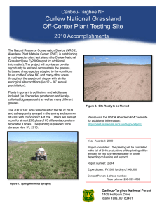 Curlew National Grassland Title text here Off-Center Plant Testing Site 2010 Accomplishments