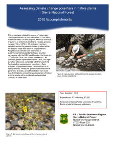 Title text here Assessing climate change potentials in native plants 2010 Accomplishments