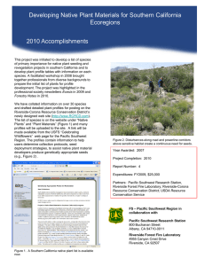 Title text here Developing Native Plant Materials for Southern California Ecoregions 2010 Accomplishments