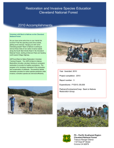 Title text here Restoration and Invasive Species Education Cleveland National Forest 2010 Accomplishments