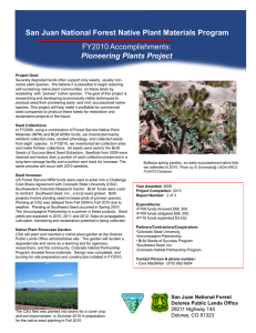 Title text here San Juan National Forest Native Plant Materials Program