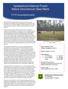 Apalachicola National Forest Native Groundcover Seed Bank FY10 Accomplishments