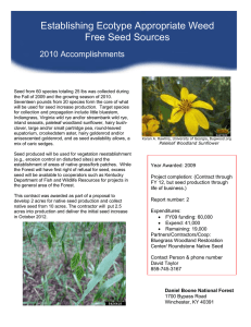 Establishing Ecotype Appropriate Weed Free Seed Sources 2010 Accomplishments