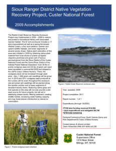 Sioux Ranger District Native Vegetation Title text here 2009 Accomplishments
