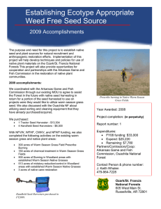 Establishing Ecotype Appropriate Weed Free Seed Source 2009 Accomplishments