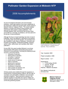 Pollinator Garden Expansion at Midewin NTP 2008 Accomplishments
