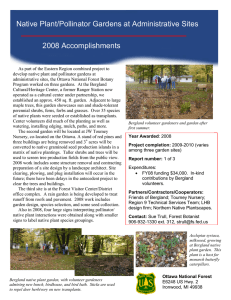 Native Plant/Pollinator Gardens at Administrative Sites 2008 Accomplishments