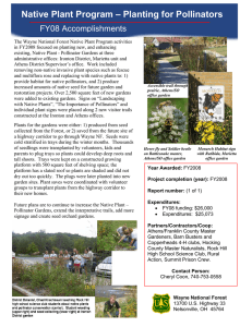 Native Plant Program – Planting for Pollinators FY08 Accomplishments