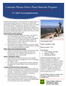 Colorado Plateau Native Plant Materials Program FY 2007 Accomplishments