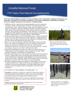 Umatilla National Forest FY07 Native Plant Material Accomplishments