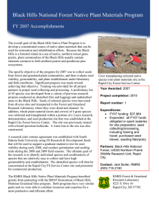 Black Hills National Forest Native Plant Materials Program  FY 2007 Accomplishments