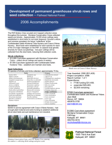 2006 Accomplishments Development of permanent greenhouse shrub rows and seed collection