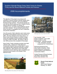 Southern Klamath Range Grass Seed Cache for Shasta-