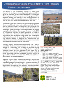 Uncompahgre Plateau Project Native Plant Program  2006 Accomplishments