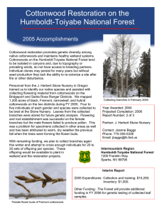 Cottonwood Restoration on the Humboldt-Toiyabe National Forest 2005 Accomplishments