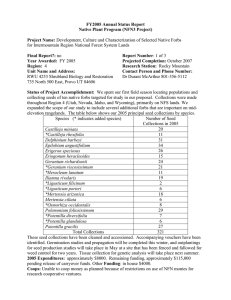 FY2005 Annual Status Report Native Plant Program (NFN3 Project) Project Name: