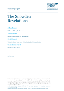 The Snowden Revelations  Transcript: Q&amp;A