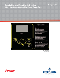 Installation and Operation Instructions FTA1100 Mark II Diesel Engine Fire Pump Controllers