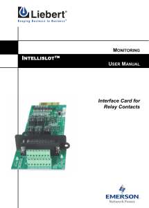 I ™ Interface Card for Relay Contacts