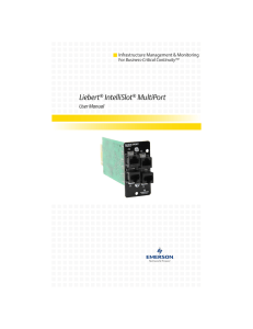 Liebert IntelliSlot MultiPort User Manual