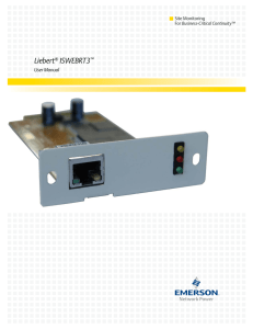 Liebert ISWEBRT3 User Manual Site Monitoring