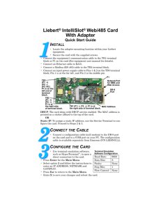Liebert IntelliSlot Web/485 Card With Adapter