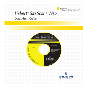 Liebert SiteScan Web Quick-Start Guide