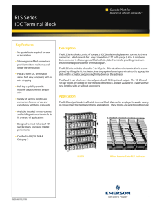 RLS Series IDC Terminal Block Key Features