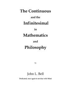 The Continuous Infinitesimal Mathematics Philosophy