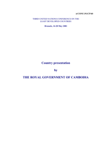 Country presentation by THE ROYAL GOVERNMENT OF CAMBODIA A/CONF.191/CP/40