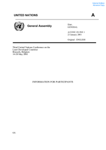 A UNITED NATIONS General Assembly INFORMATION FOR PARTICIPANTS