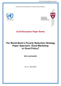 The World Bank’s Poverty Reduction Strategy Paper Approach: Good Marketing