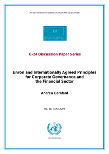 Enron and Internationally Agreed Principles for Corporate Governance and the Financial Sector