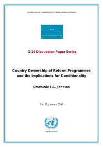 Country Ownership of Reform Programmes and the Implications for Conditionality