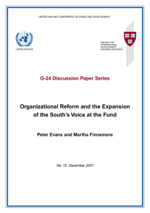 Organizational Reform and the Expansion G-24 Discussion Paper Series