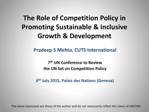 The Role of Competition Policy in Promoting Sustainable &amp; Inclusive