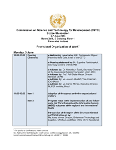 Commission on Science and Technology for Development (CSTD) Sixteenth session
