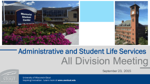 All Division Meeting Administrative and Student Life Services September 23,  2015