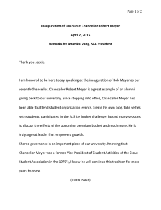 Inauguration of UW-Stout Chancellor Robert Meyer April 2, 2015
