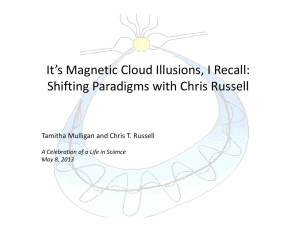 It’s Magnetic Cloud Illusions I Recall: It s Magnetic Cloud Illusions, I Recall: Shifting Paradigms with Chris Russell