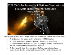 STEREO (Solar Terrestrial RElations Observatory)   as a Mars Space Weather Resource p Janet Luhmann, SSL