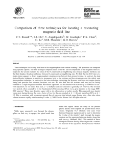 Comparison of three techniques for locating a resonating magnetic ®eld line