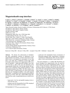 Magnetosheath-cusp interface Annales Geophysicae
