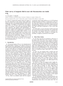 Polar survey of magnetic field in near tail: Reconnection rare... 9 R Y. S. Ge and C. T. Russell E