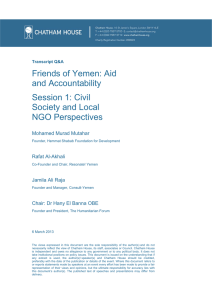 Friends of Yemen: Aid and Accountability Session 1: Civil Society and Local
