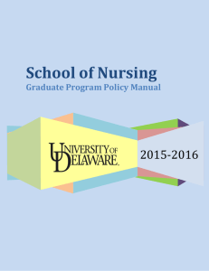 School of Nursing  2015-2016 Graduate Program Policy Manual