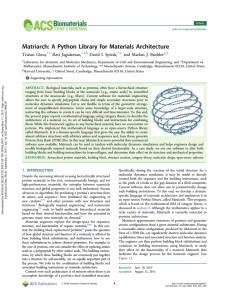 Matriarch: A Python Library for Materials Architecture Tristan Giesa, Ravi Jagadeesan,