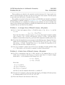 18.782 Introduction to Arithmetic Geometry Fall 2013 Problem Set #4 Due: 10/08/2013
